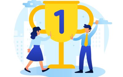 Office Best Achiever illustration. Modern flat design style for خدمات ارائه شده وبفارسی جهت بهترین شدن شما